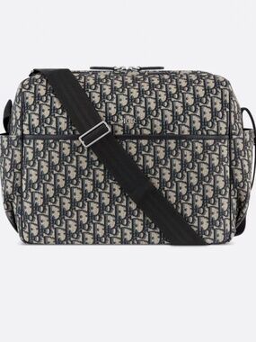 Christian Dior Oblique Jacquard Changing/Diaper Bag Crossbody Beige/Black